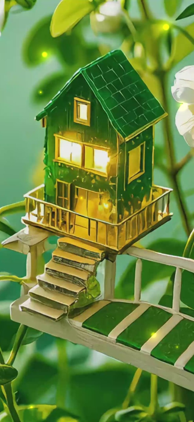 哇！花丛里藏着精灵小屋！