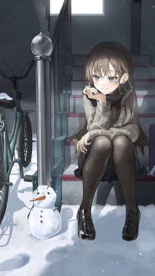 楼梯雪人少女