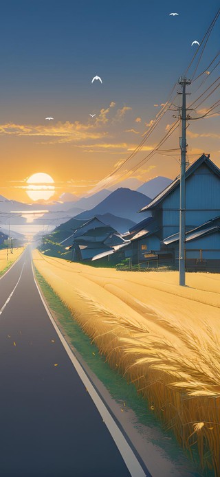 乡下小路上的汽车