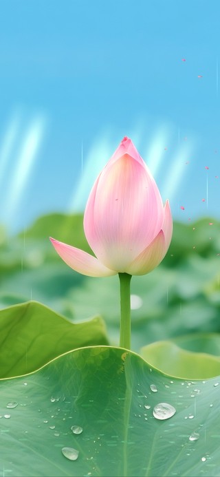 雨中荷花
