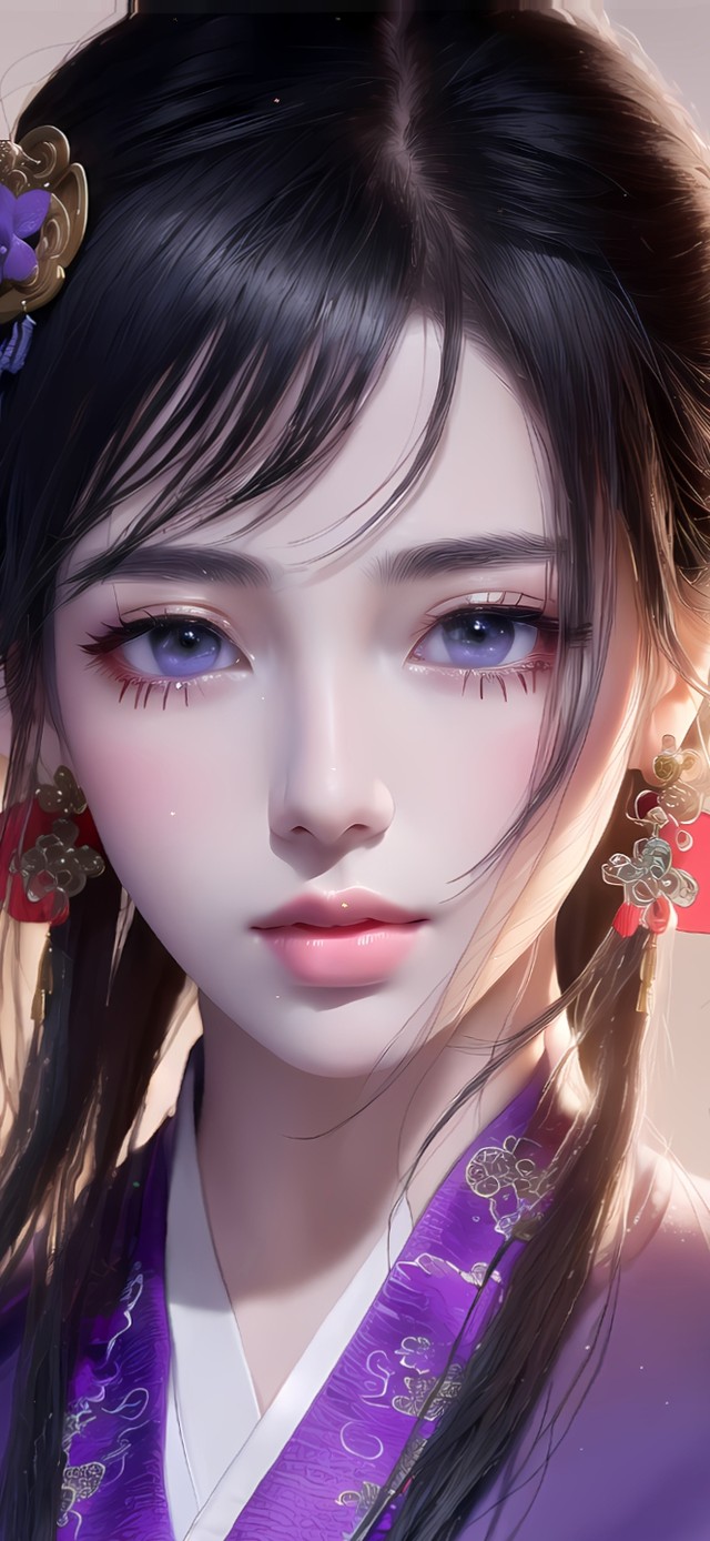 清纯国风紫衣少女