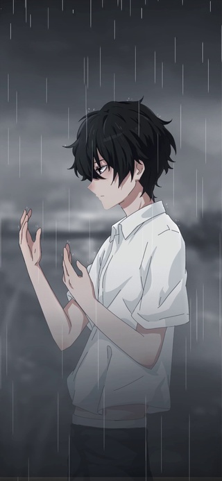 雨中男孩