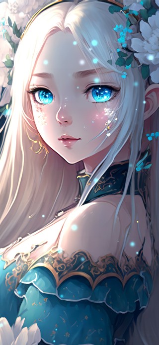 森系白发古风美女