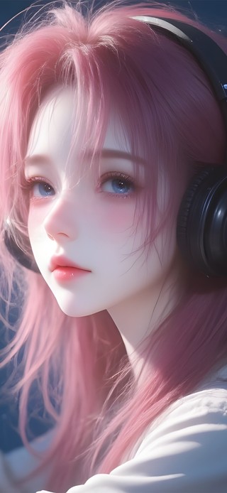 可爱粉发女孩
