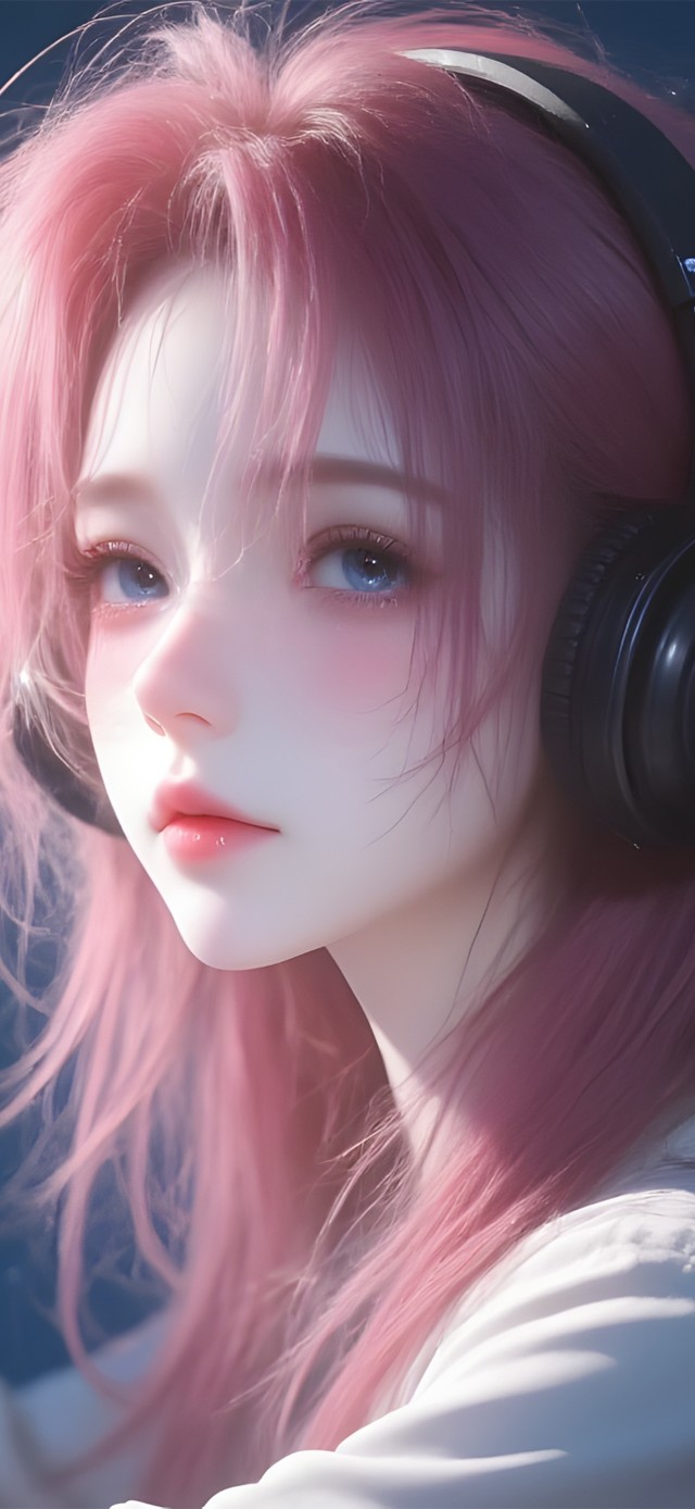 可爱粉发女孩