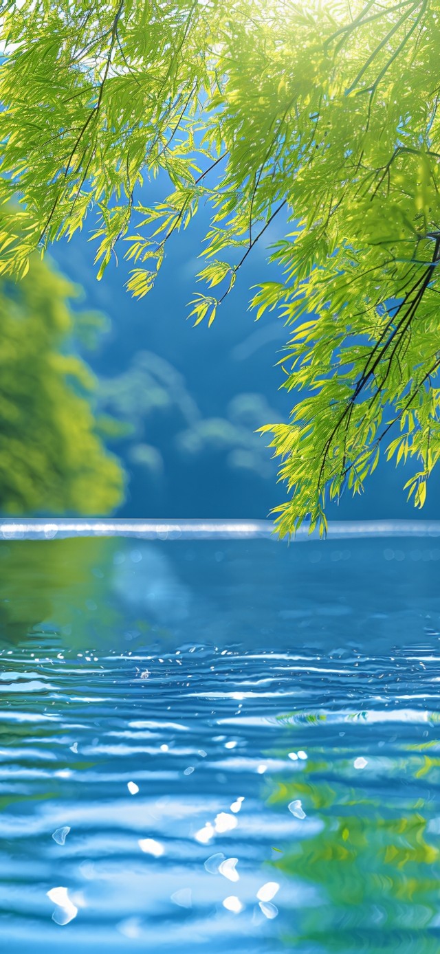 河岸垂柳(风景手机动态壁纸) - 风景手机壁纸下载 - 元气壁纸