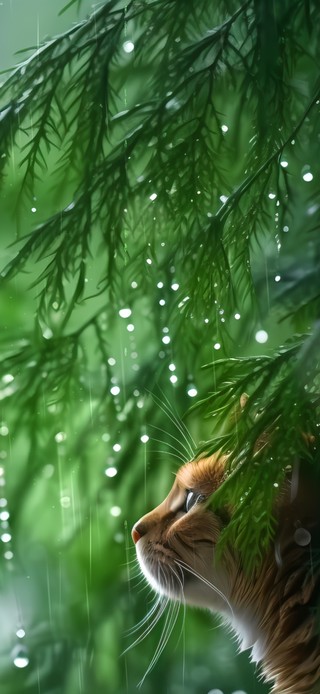 雨中猫咪