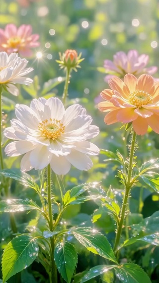 春日晨露花田