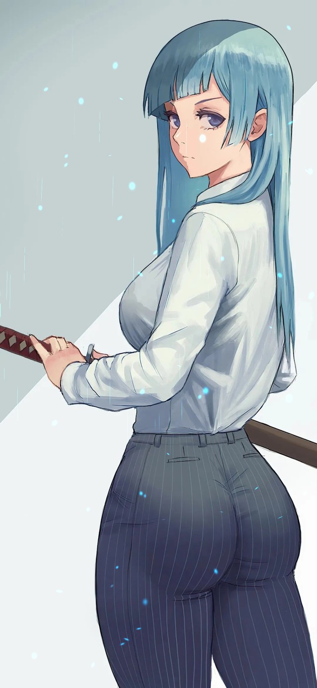 蓝发少女拔刀斩