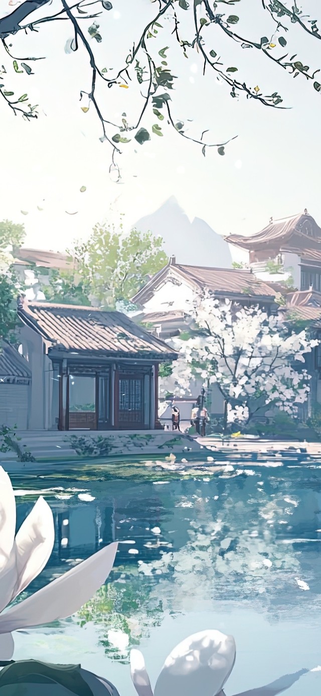 白兰花盛开的午后古城风景