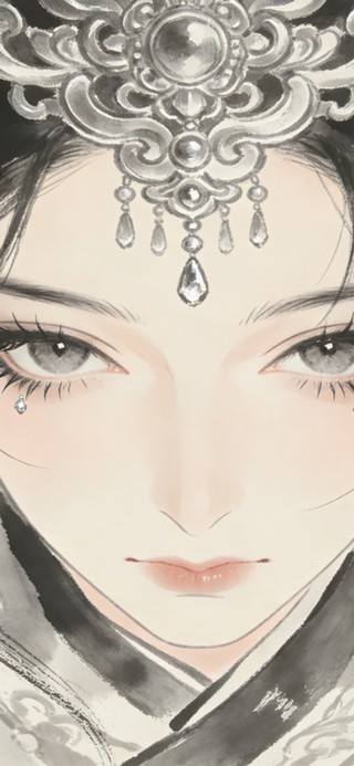 花漾壁纸|古风墨色清颜