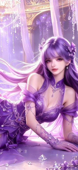 紫色梦幻美女