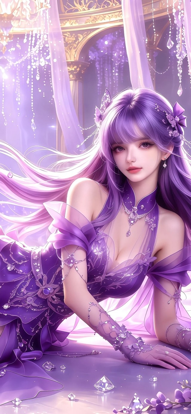紫色梦幻美女