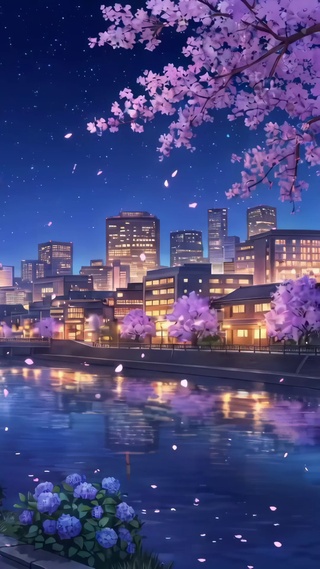 樱花夜路