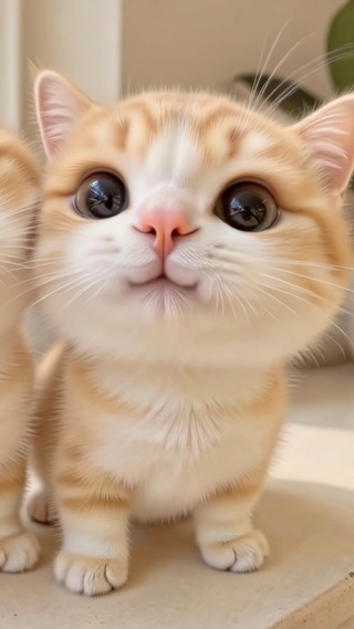 窗边的橘白小奶猫