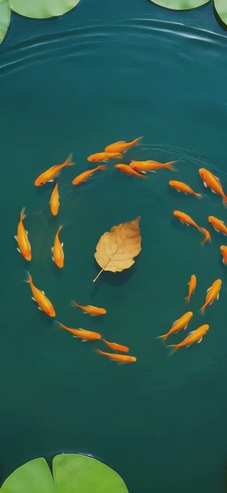 荷塘锦鲤