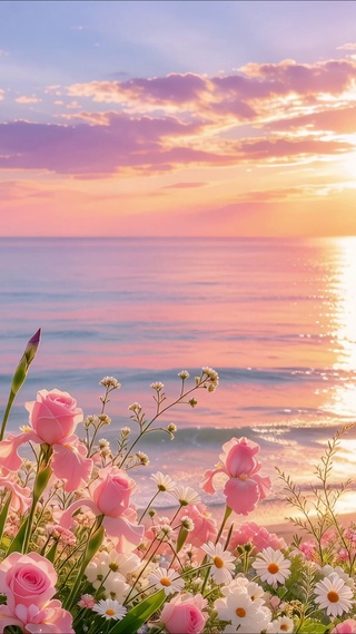夕阳大海