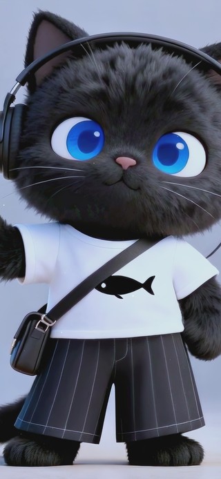 嘻哈小黑猫