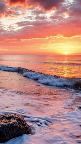 夕阳黄昏落日海边