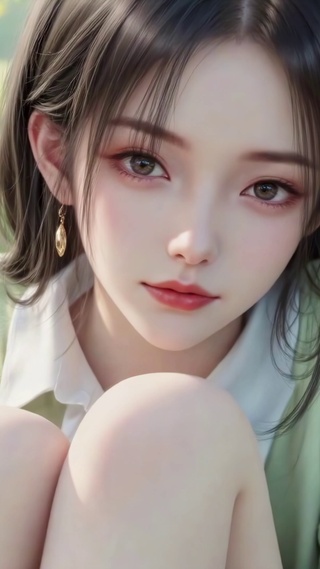 春日草坪上的少女