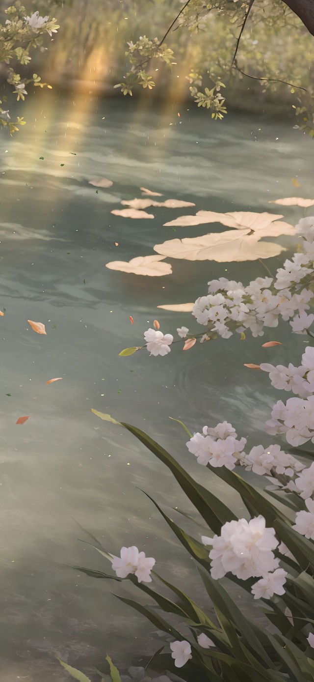 清澈湖水