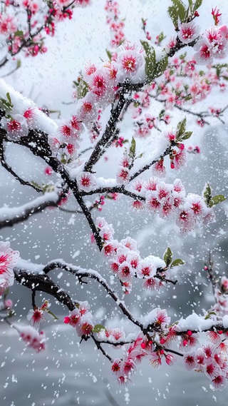 雪压梅花爱意浓