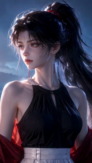 海边灯塔冷艳美少女