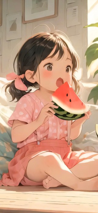 周末在房间吃西瓜