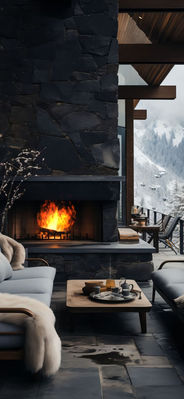 4K唯美冬季林中别墅