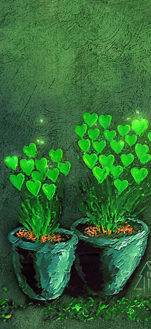 4K爱心小绿植