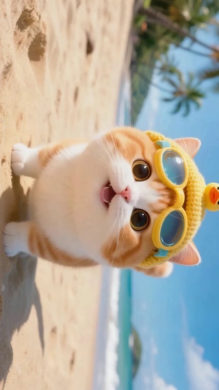 呆萌猫咪看屏幕