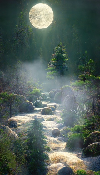 林间月夜