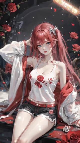 红毛衣少女