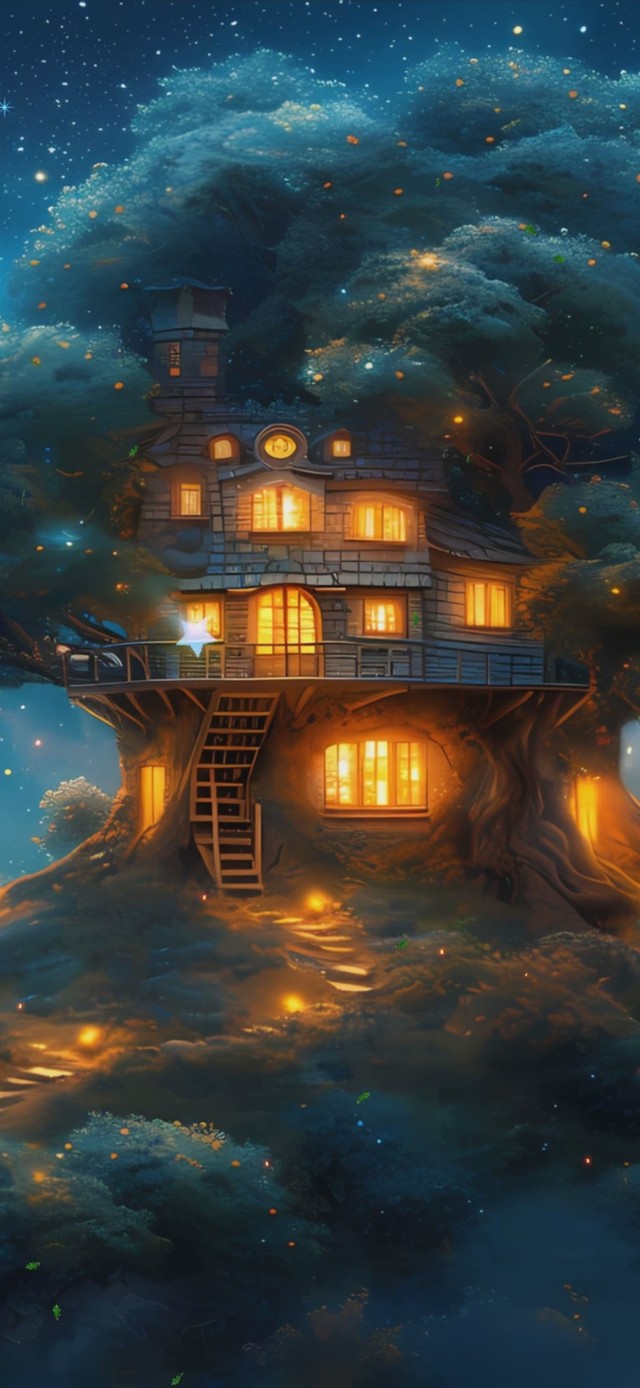 护眼树木星空绿景