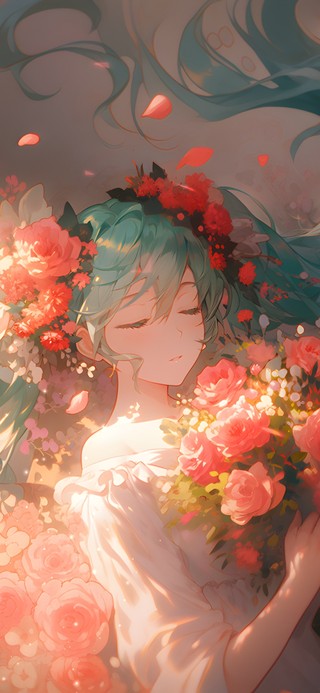 4k 初音 光影花