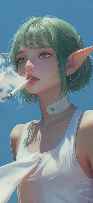 绿发少女