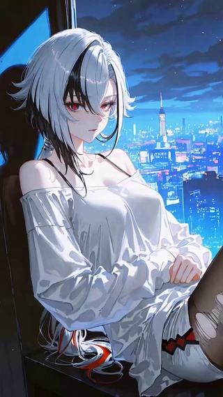 都市夜景窗边少女阿蕾奇诺