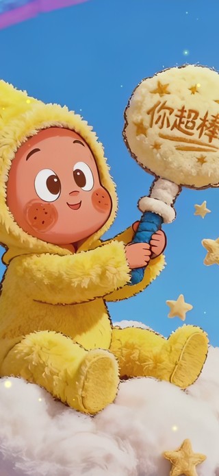 可爱治愈彩虹星愿