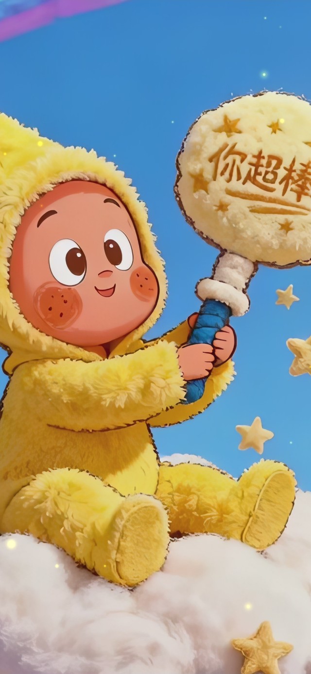 可爱治愈彩虹星愿