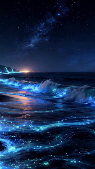 发光海滩流星 无缝循环