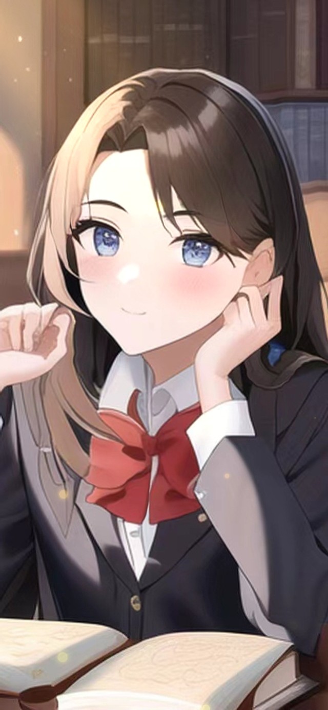 图书馆里的美少女
