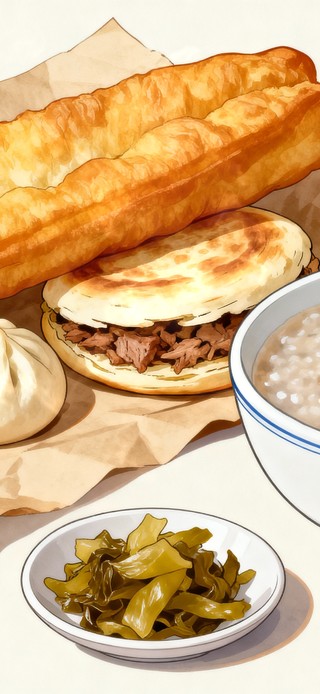 认真干饭！努力搬砖！青花时钟碗