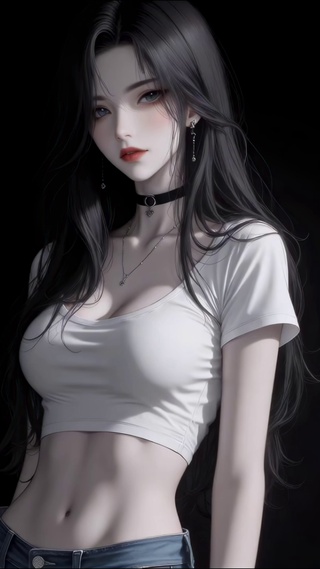 纯欲黑色简约女孩