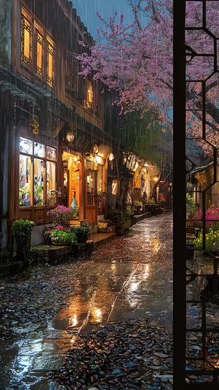 雨中小巷