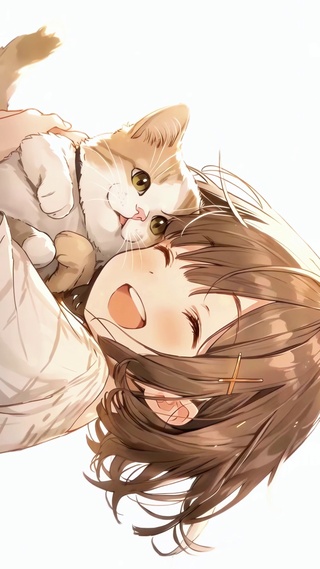 抱猫的女孩