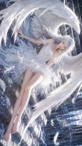 雪中城堡天使美少女