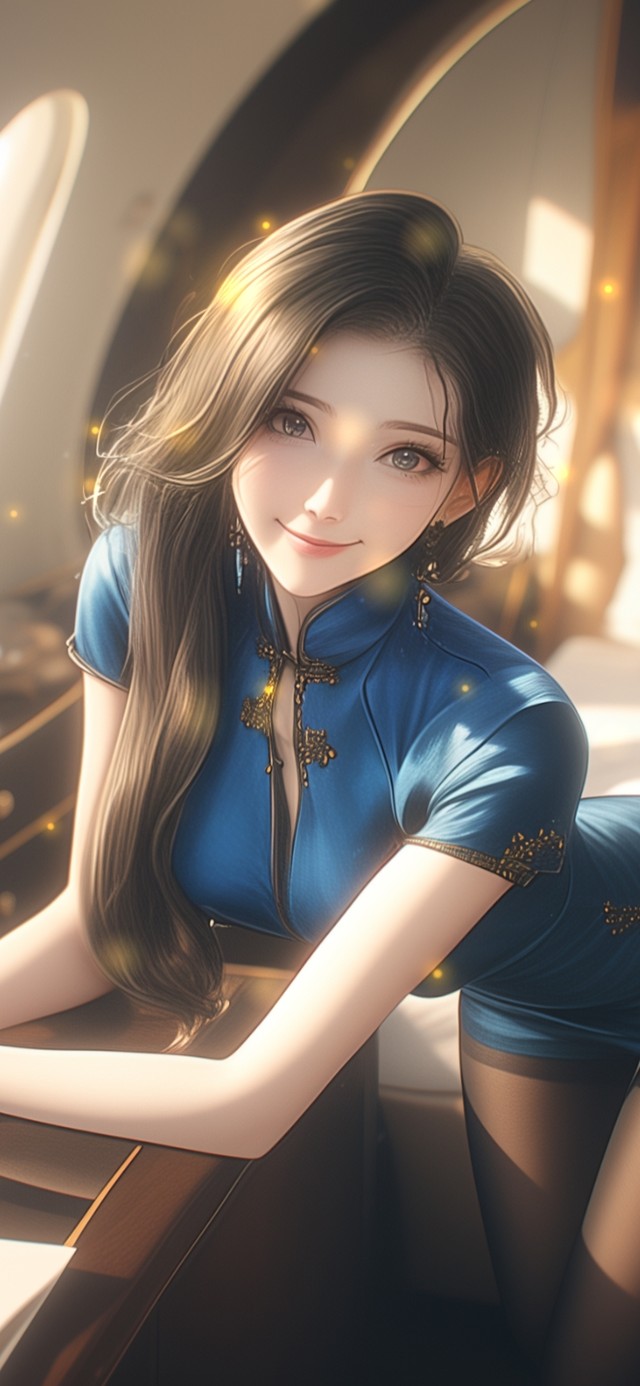 她的眼神如同清澈湖水