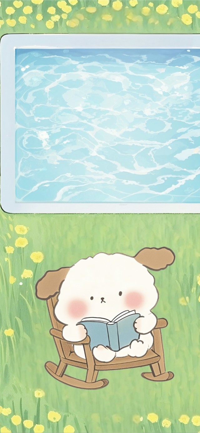 菜花地泳池小狗分区壁纸