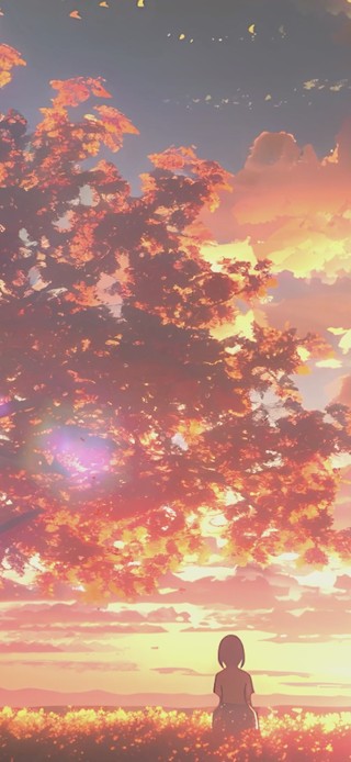 獨坐紅楓邊·看那夕陽西下