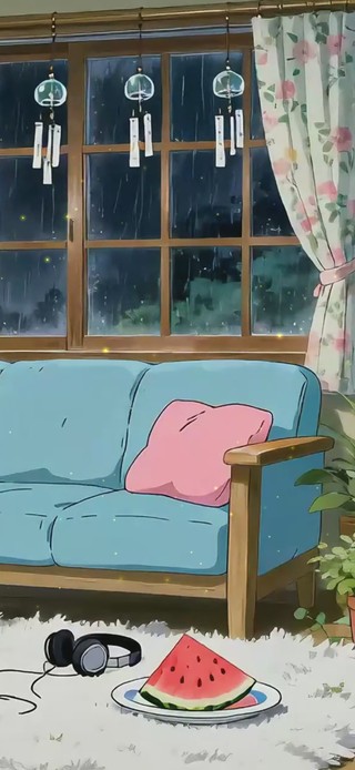 下雨天温馨卧室